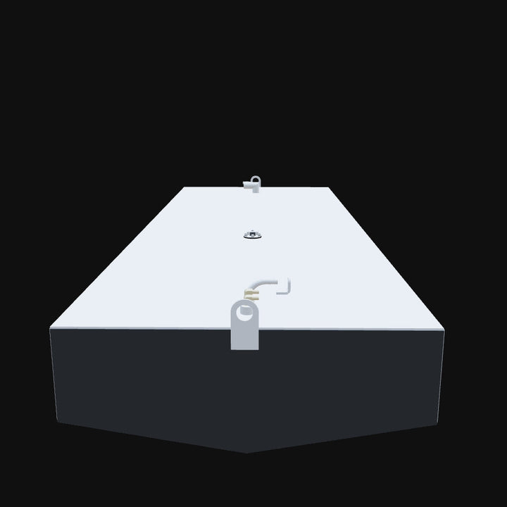 A 3D model of a Boston Whaler Guardian 25' fuel tank with 159-gallon capacity, built for reliable marine fuel storage