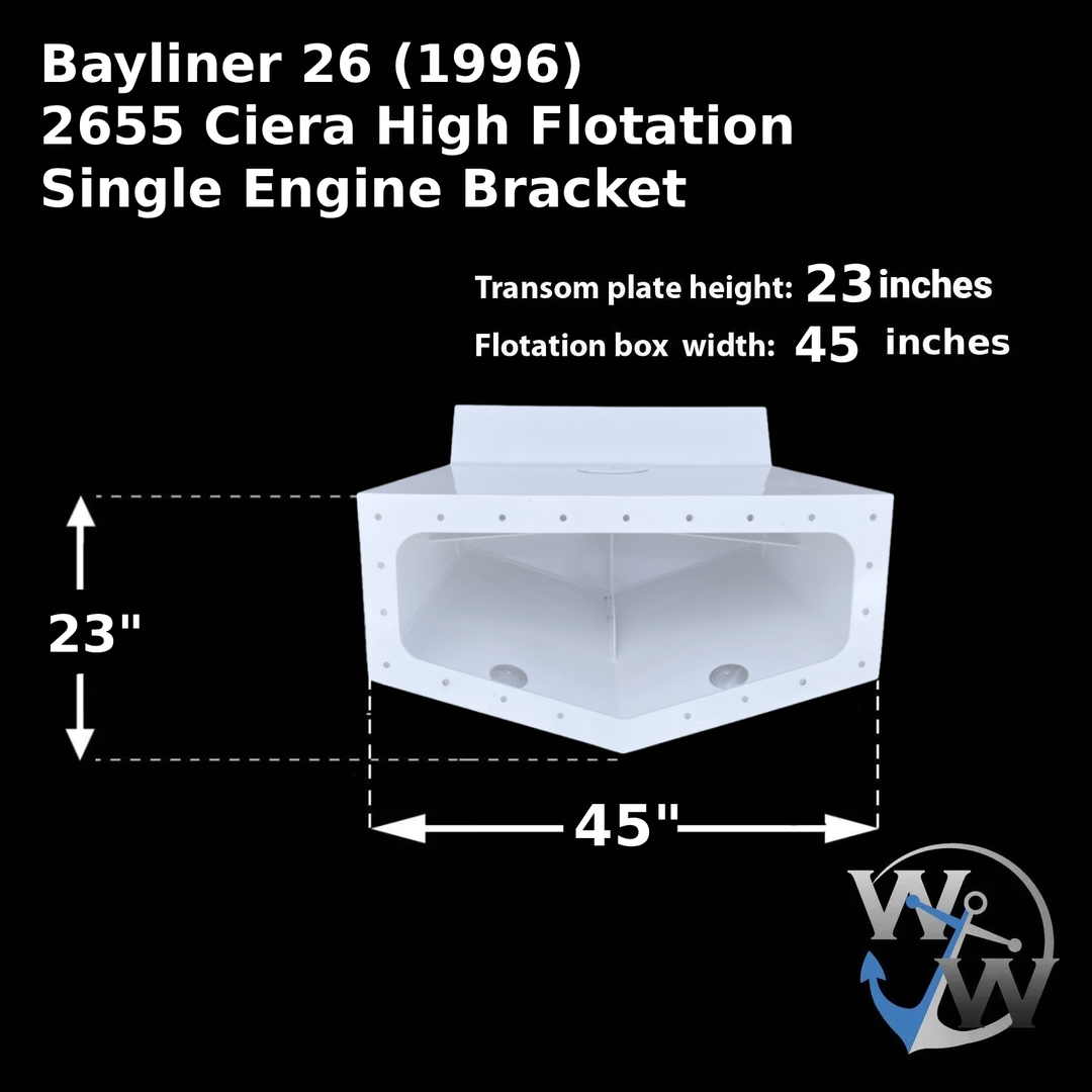 Bayliner 26 (1996) 2655 Ciera High Flotation Single Engine Bracket