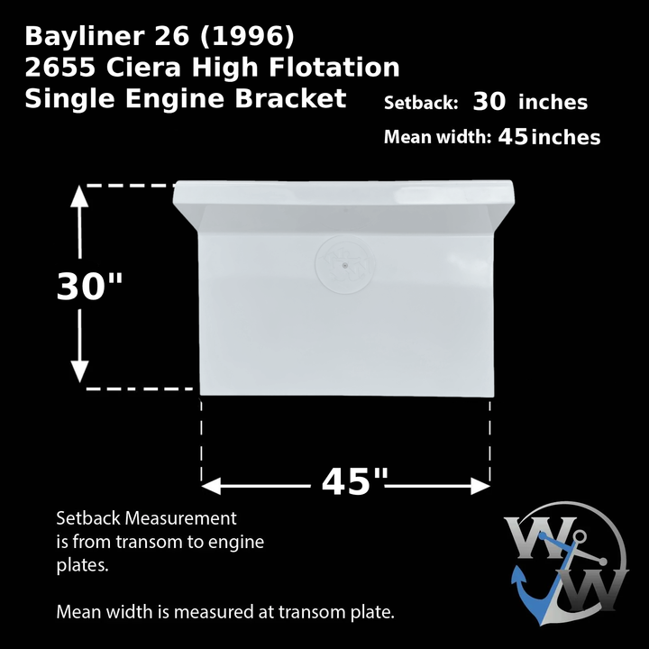 Bayliner 26 (1996) 2655 Ciera High Flotation Single Engine Bracket