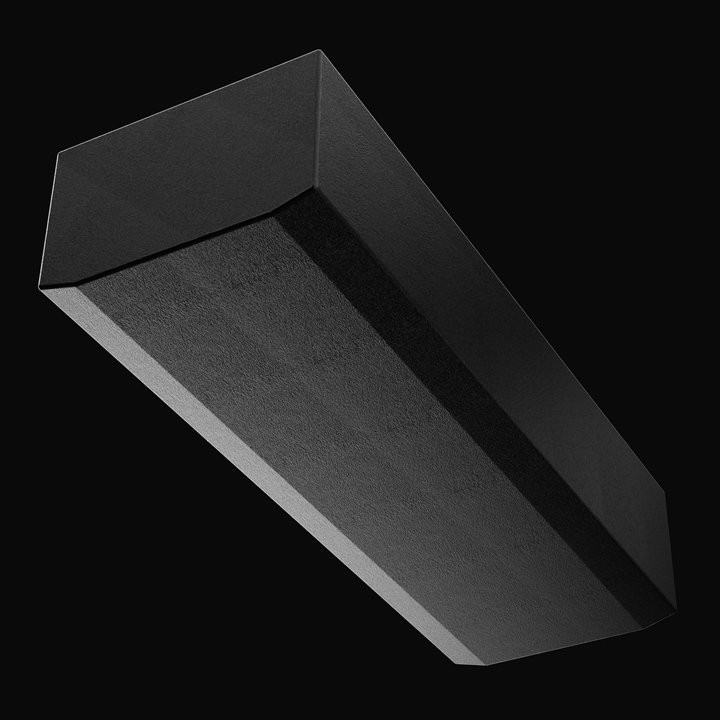 Bottom-perspective view of a 102-gallon Pursuit Denali 2460 (1996) replacement fuel tank, showcasing the industrial Coal Tar Epoxy encapsulation and specialized hull-conforming geometry. This angle highlights the heavy-duty structural design and precision-welded construction required for a guaranteed OEM fit and maximum longevity within the vessel's center stringer cavity.