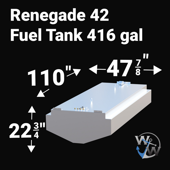 Renegade 42 - 3 Tank Combo - Fuel Tank (416 gal) Water (36 gal) and Hoding Tank (15 gal) | OEM Replacement - Welding World, Inc.