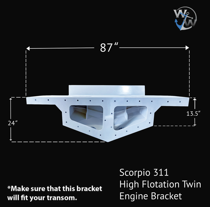 Scorpio 311 High Flotation Twin Engine Bracket