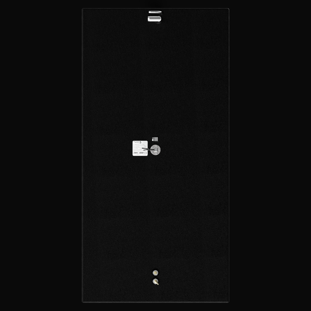 A full top-down aerial layout view of a single black tank, detailing the clean component configuration for a Scout 245 OEM replacement marine fuel tank. This bird's-eye perspective highlights the symmetrical rectangular geometry of the tank, masterfully constructed from heavy-gauge marine-grade 5052-H32 aluminum and finished in a durable, protective black TarGard epoxy coating. The blueprint-style layout showcases the precise linear placement of top-deck hardware, including a forward fuel fill pipe and vent
