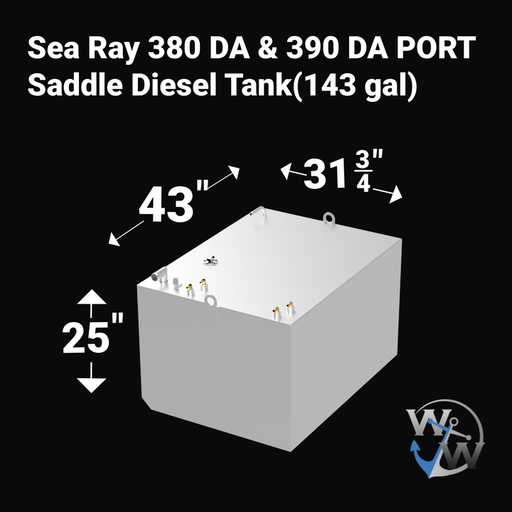 Sea Ray 380 DA & 390 DA Saddle Diesel Tank (143 gal) ea. | OEM Replacement