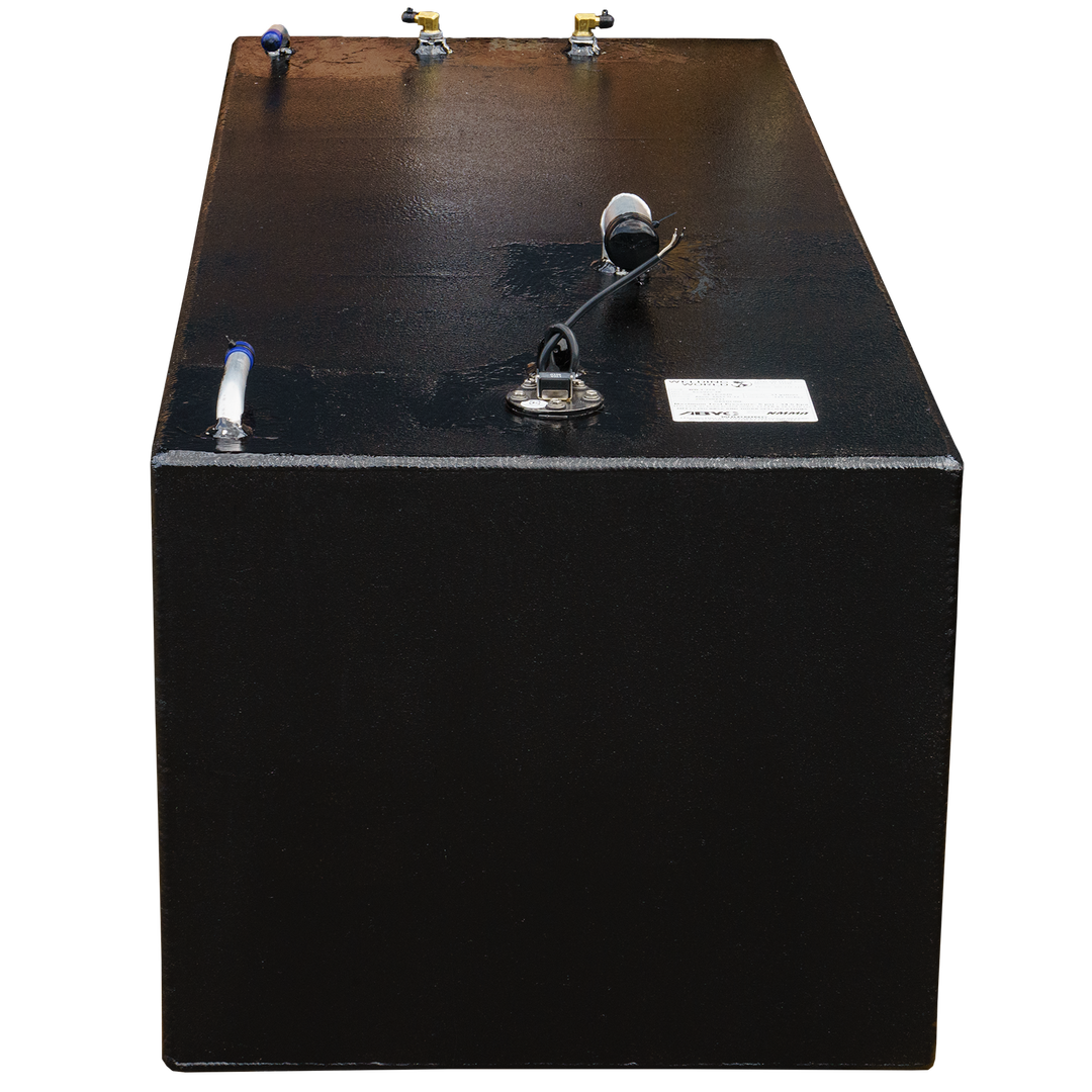 OEM replacement fuel tank kit for SeaVee 26' boat, featuring a dual-tank combo with capacities of 100 gallons and 33 gallons, shown from a top-down perspective