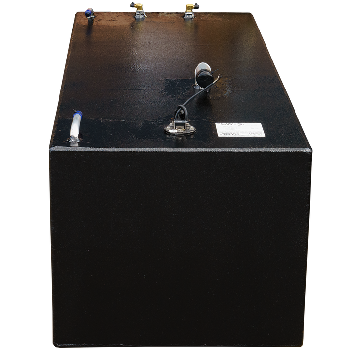 OEM replacement fuel tank kit for SeaVee 26' boat, featuring a dual-tank combo with capacities of 100 gallons and 33 gallons, shown from a top-down perspective