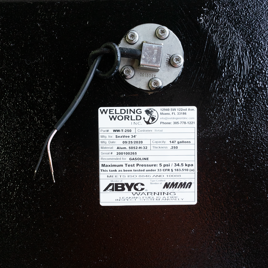 SeaVee 29 Singler Diesel Port / STBD Fuel Tank 95 gal - Welding World, Inc.