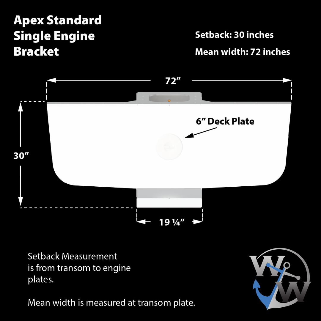 Standard Apex Single Engine 11° Transom Bracket - Welding World, Inc.