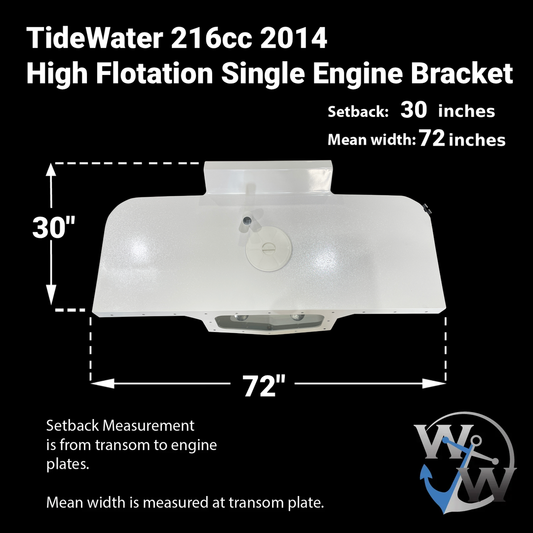 TideWater 216cc (2014) High Flotation Single Engine Bracket - Welding World, Inc.