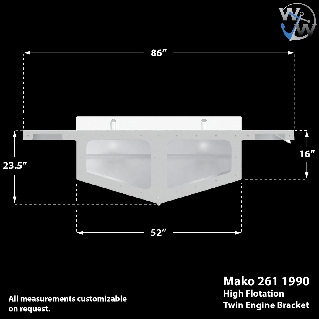 Mako 261 1990 Twin Engine High Flotation Bracket