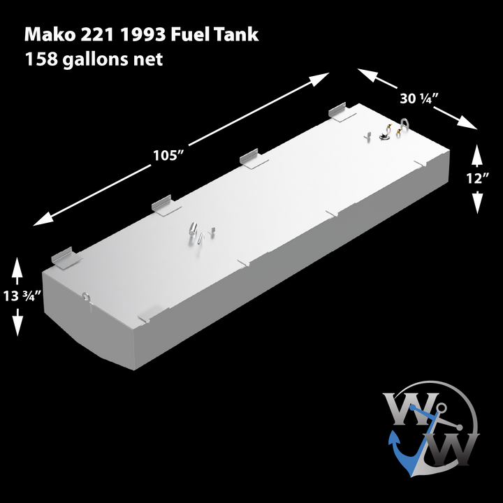 Mako 221 - 1993 OEM Replacement Fuel Tank (158 gal. net)