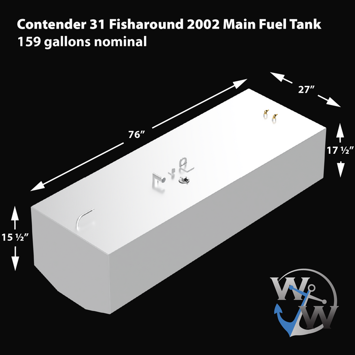 Contender 31 Fisharound - 2002 - 1 x 159 gal. plus 2 x 41 gal. Saddle OEM Tanks Replacement Combo