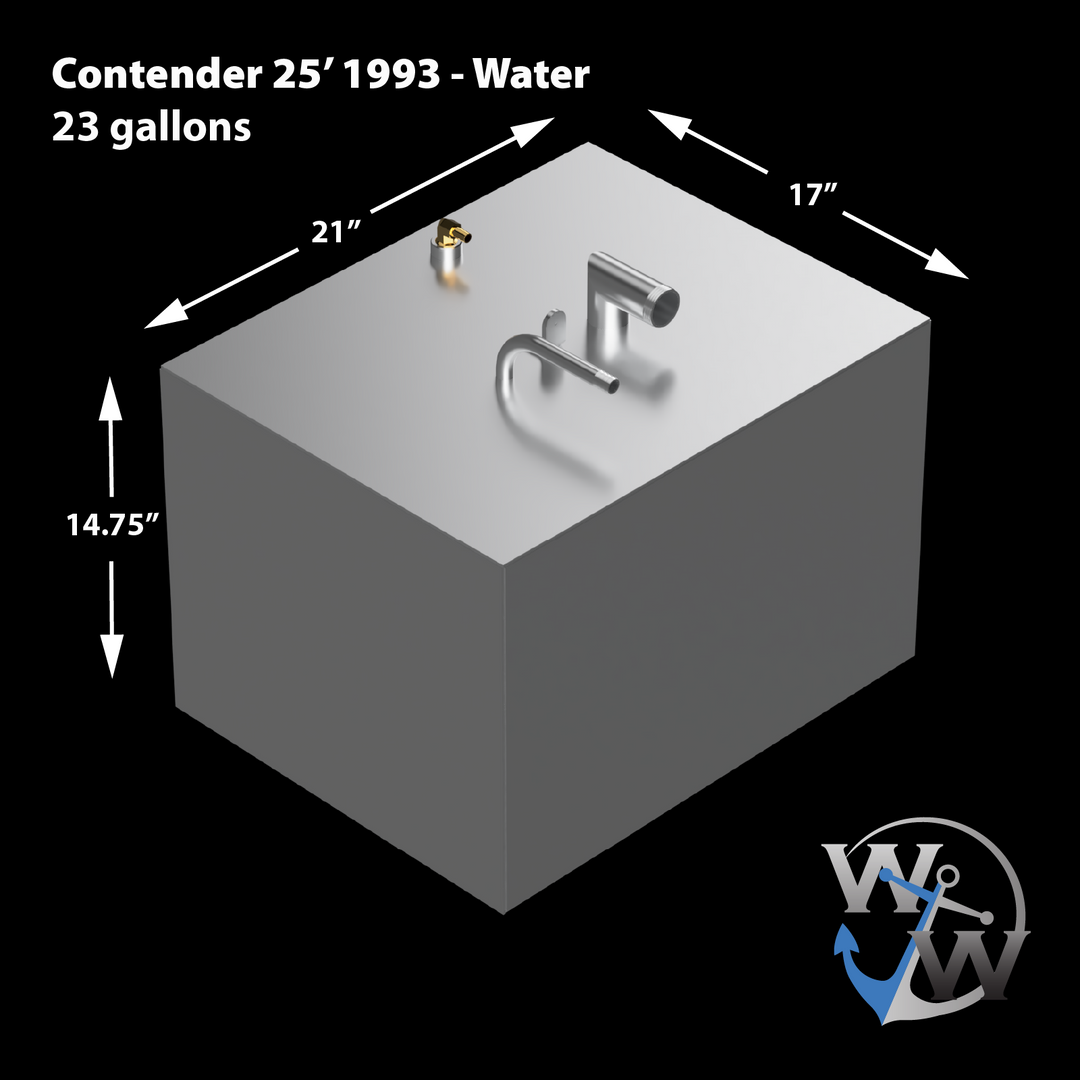 Contender 25' 1993 - Fuel (180 gal.) + Water (23 gal.) Tanks Combo