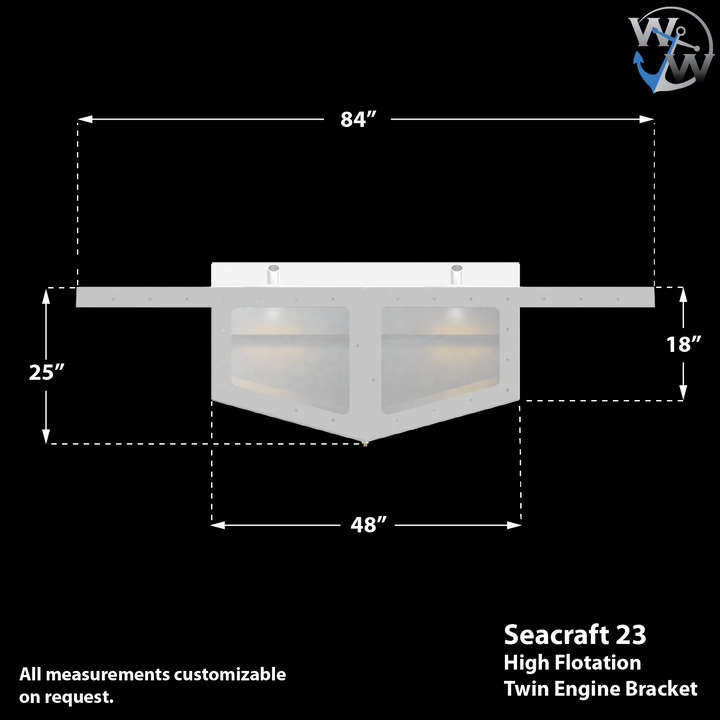 Seacraft 23 Twin Engine High Flotation Bracket