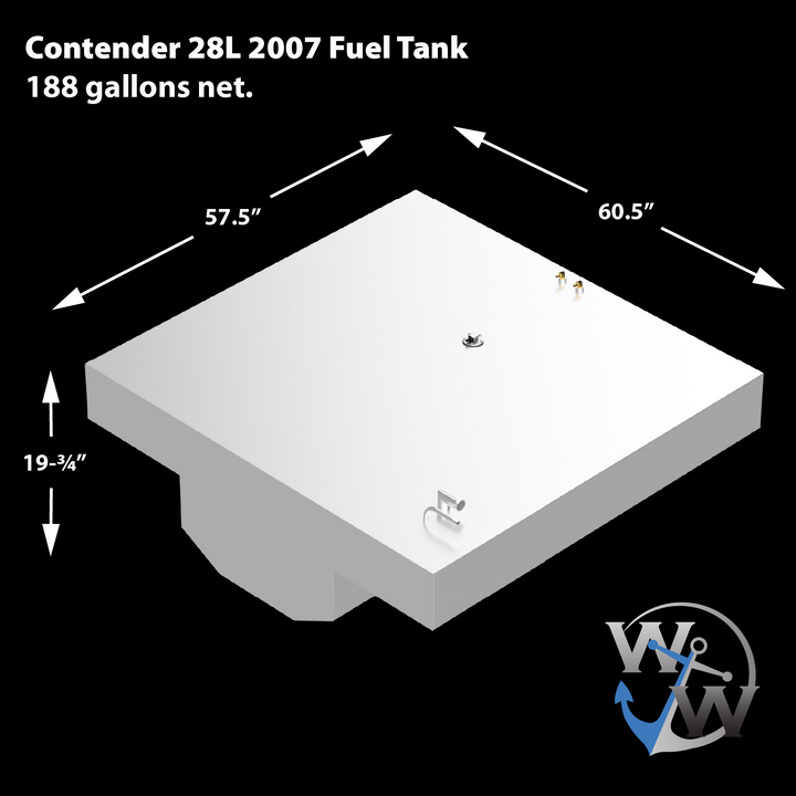 Contender 28L 2007 188 gal. net OEM Replacement Belly Fuel Tank