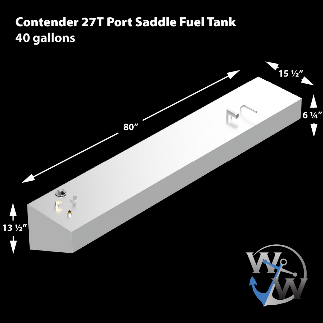 Contender 27 T 2006 OEM Replacement 3 Fuel Tank Combo Kit  - 1 Belly (107 gal.) & 2 Saddle Tanks (50 gal.) each.