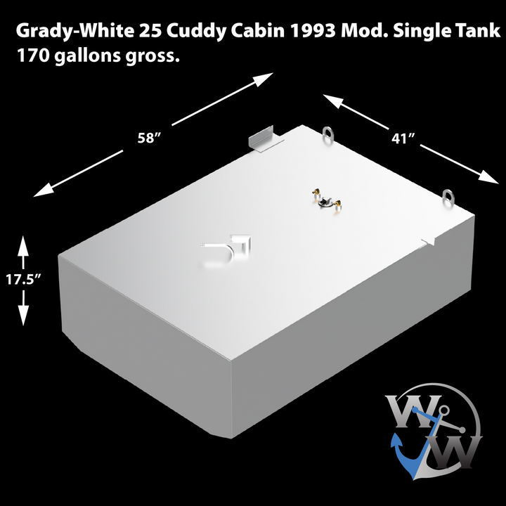 Grady-White 25' Cuddy Cabin 1993 - 170 gal. Aux. Tank Delete Modified Fuel Tank