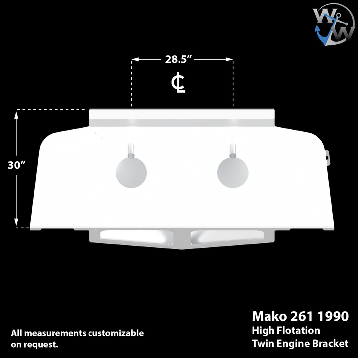 Mako 261 1990 Twin Engine High Flotation Bracket