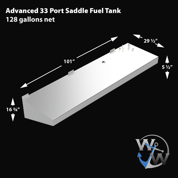 Advanced 33 - 128 gal. net each OEM Replacement Saddle Fuel Tank Combo