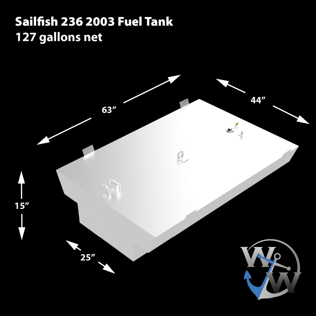 Sailfish 236' CC 2003 - 127 gal. net OEM Replacement Belly Fuel Tank