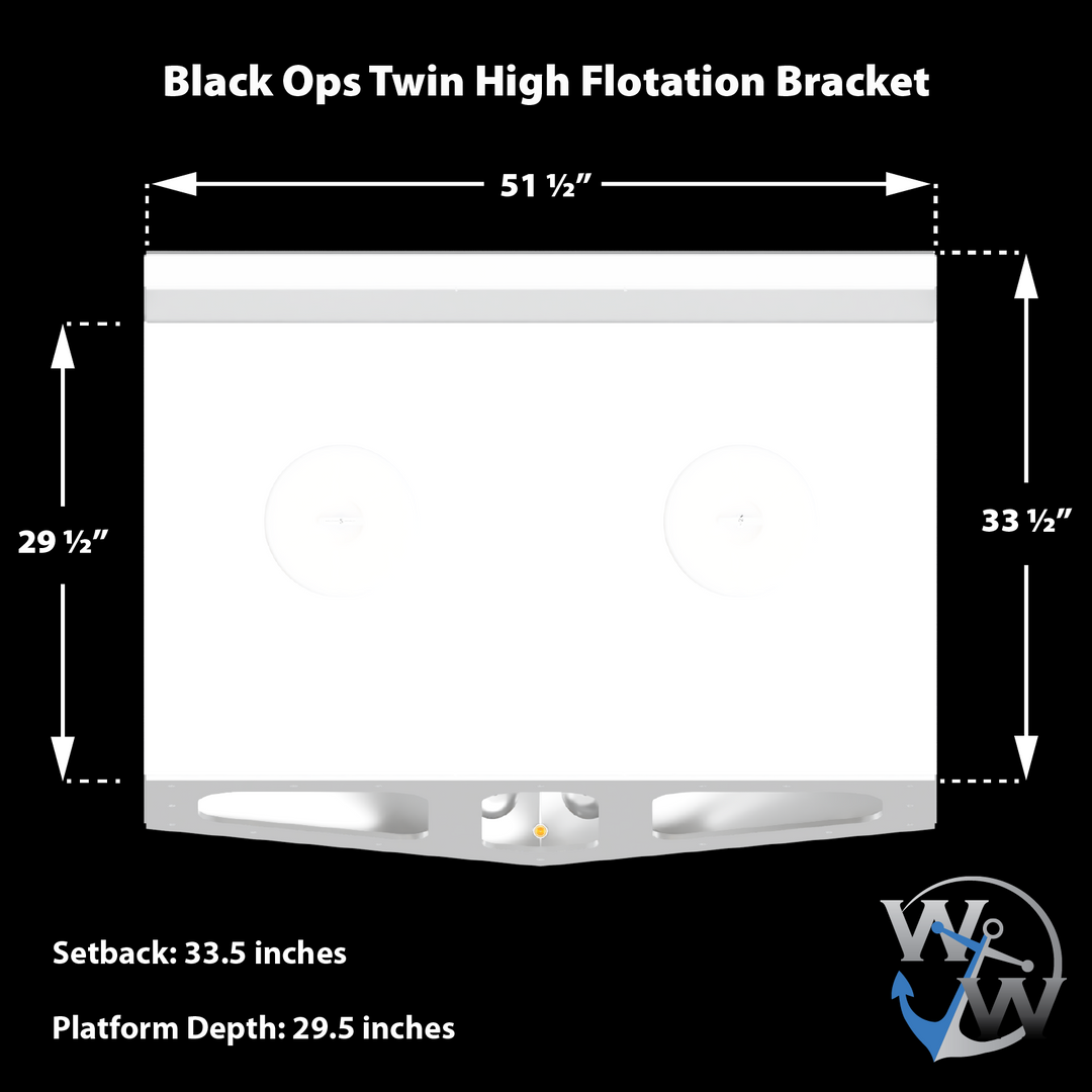 Black Ops High Flotation Twin Outboard Engine Bracket