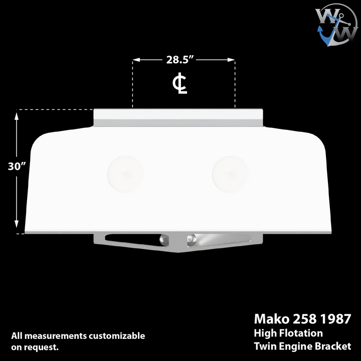 Mako 258 Cuddy 1987 Twin Engine High Flotation Bracket