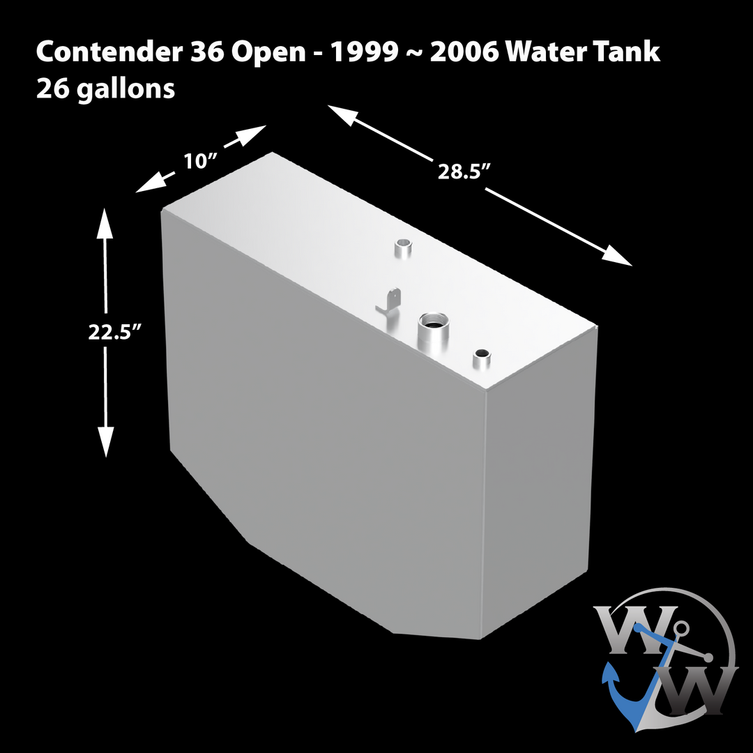 Contender 36 Open 1999 ~ 2006 OEM Replacement 4-Tank Combo Kit  - 1 Belly (220 gal.), 2 Saddle Tanks (130 gal.) each & 1 Water (26 gal.) tank