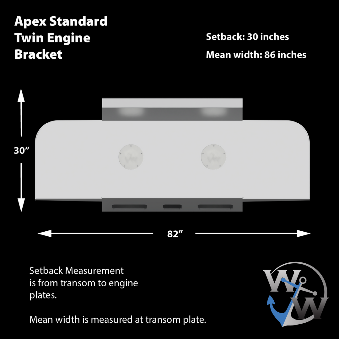 Standard Apex Mk. II Twin Engine Bracket -13° Transom