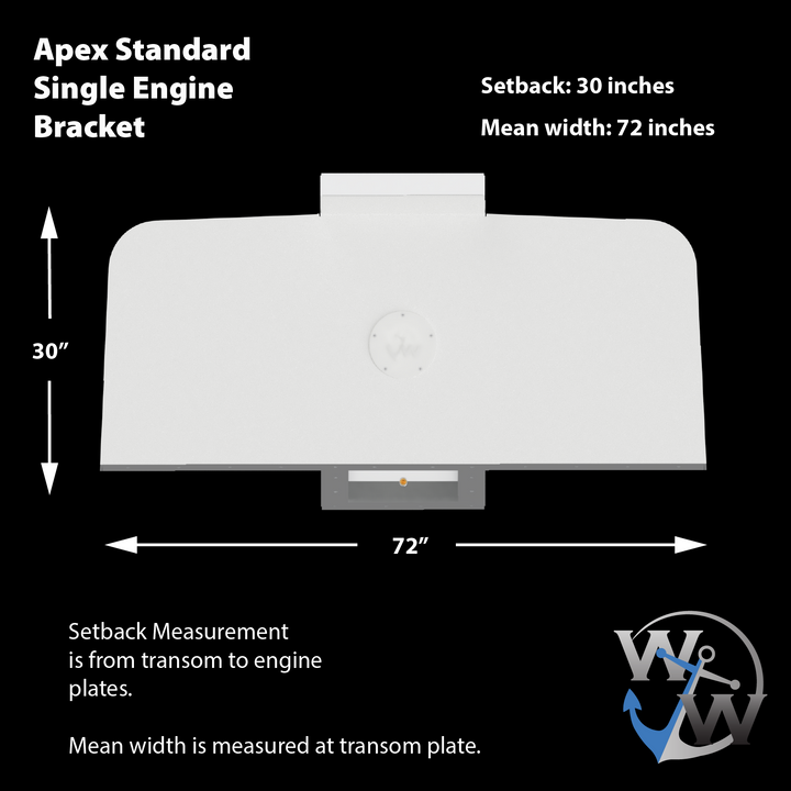 Standard Apex Single Engine 15° Transom Bracket