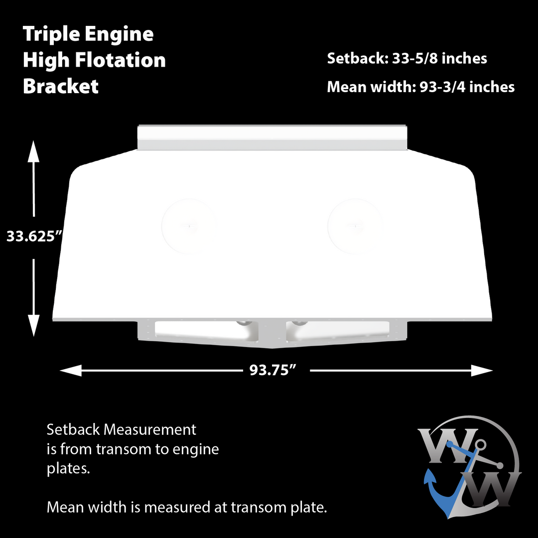 High Flotation Triple Outboard Engine Bracket