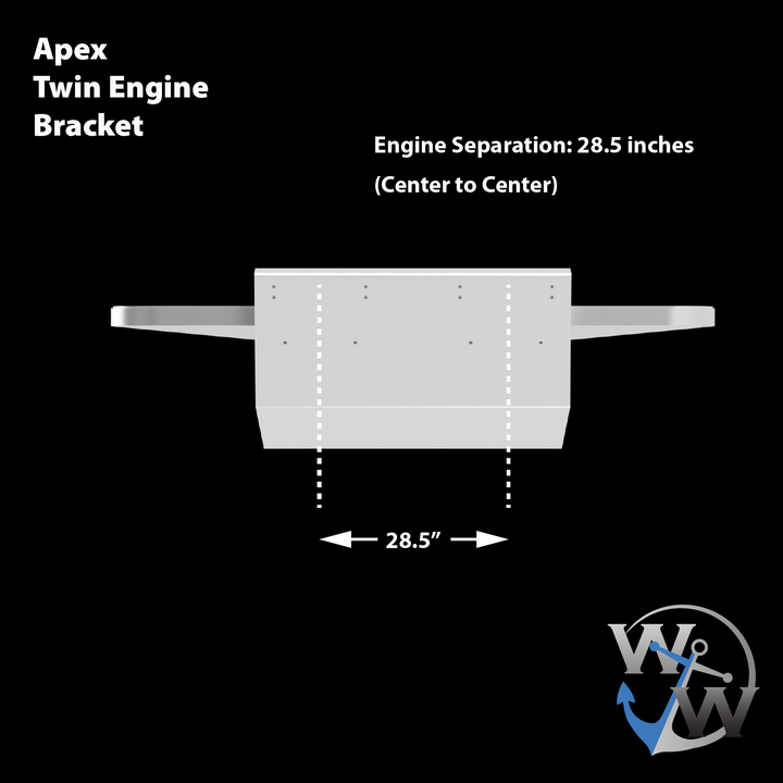 Standard Apex Mk. II Twin Engine Bracket -15° Transom