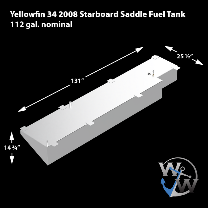 Yellowfin 34 2008 OEM Replacement 3-Tank Combo Kit  - 1 Belly (151 gal.) and 2 Saddle Tanks (112 gal.) each