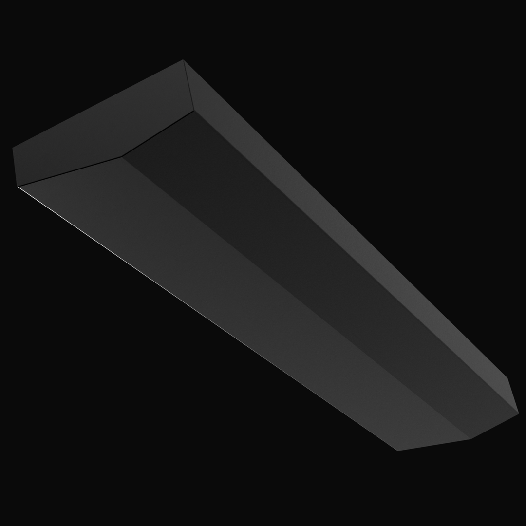 Underside view of a black OEM replacement belly fuel tank for a 1998 Boston Whaler Outrage 18-foot boat, showing the tank’s flat bottom and chamfered front edge with no fittings visible