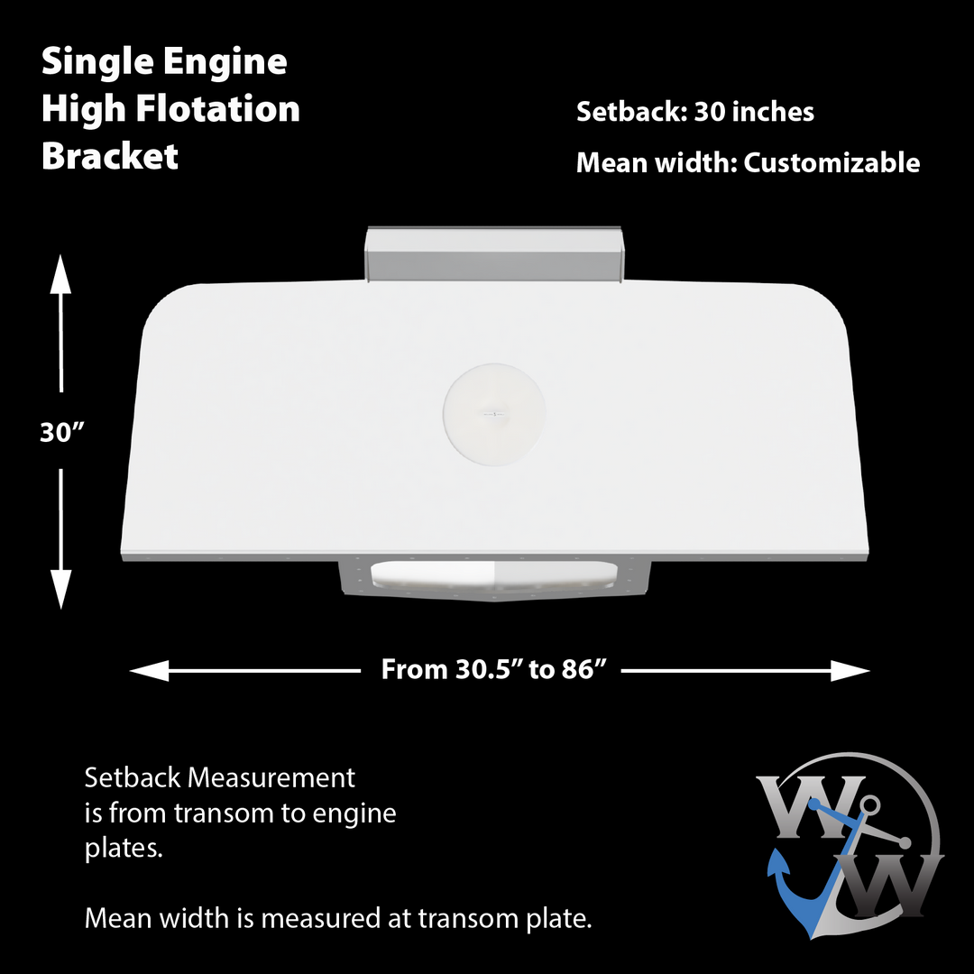 Custom Build High Flotation Single Outboard Engine Bracket