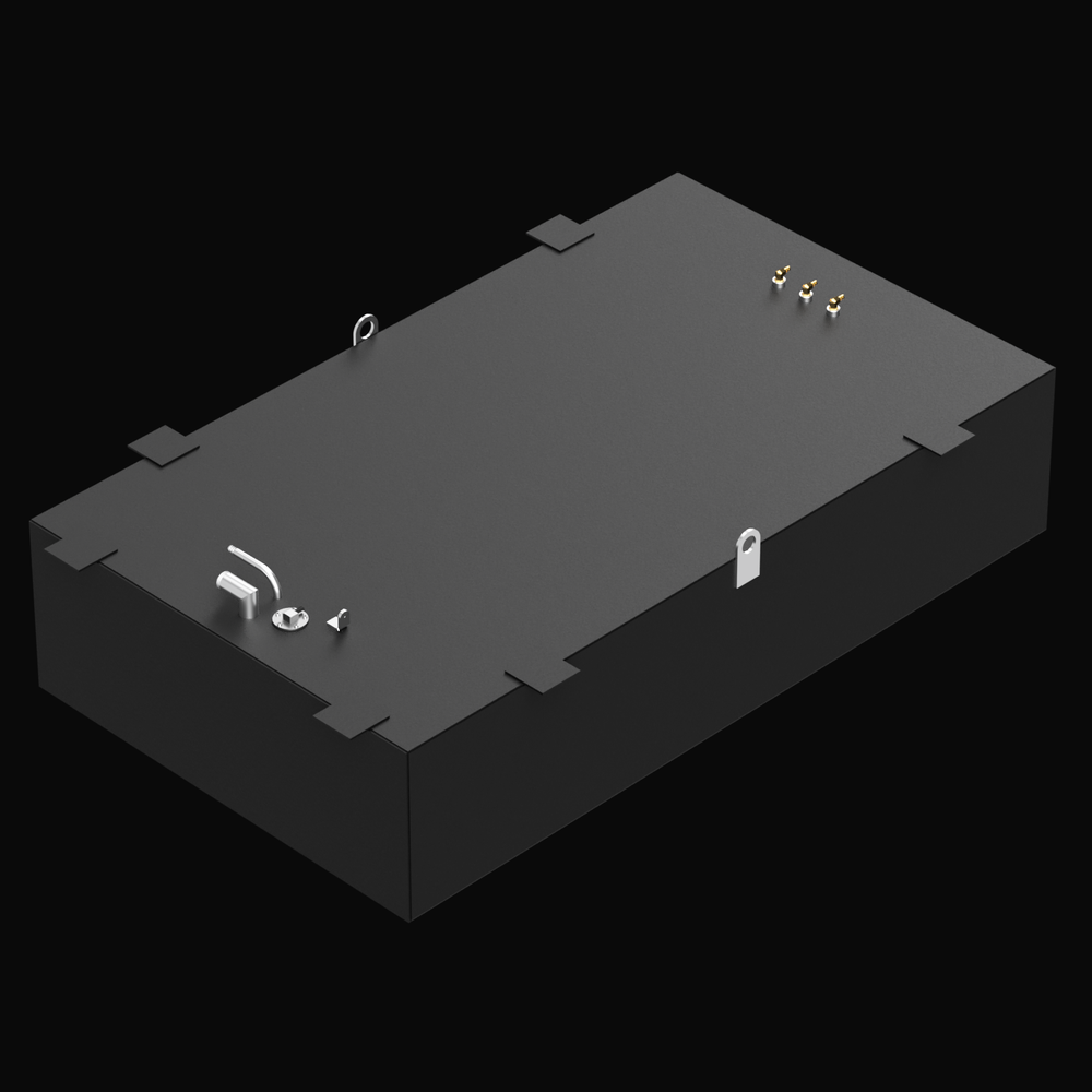 Rendered image of a black Built to OEM Specs fuel tank for Proline 2710 (201 gallons), featuring welded mounting brackets, lifting tabs, and multiple hose fittings on the top surface
